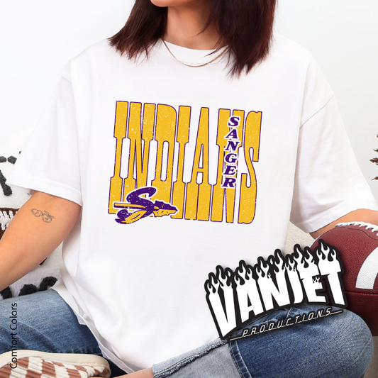 Sanger Indians Block Graphic Tee