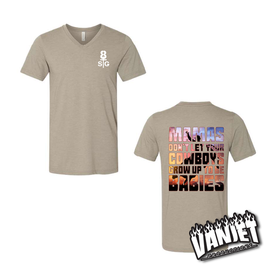 8 Seconds - Cowboys Ain't Babies - V-Neck Tee