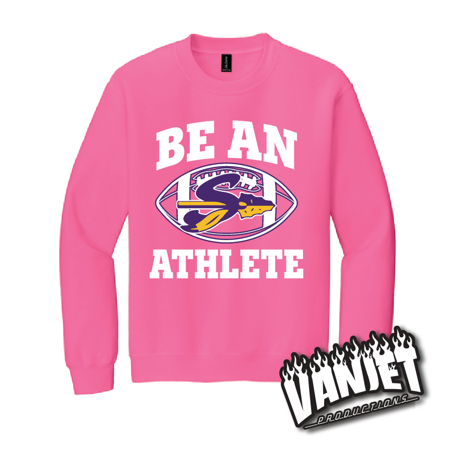 Sanger Indians Be An Athlete Football Crewneck Sweatshirt  – Sanger TX Spirit Wear