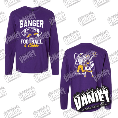 Sanger Indians Custom Football Longsleeve Tee – Sanger TX Spirit Wear Shirt