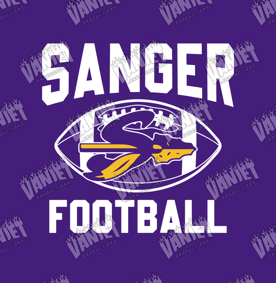 Sanger Indians Custom Football Crewneck Sweatshirt  – Sanger TX Spirit Wear Shirt