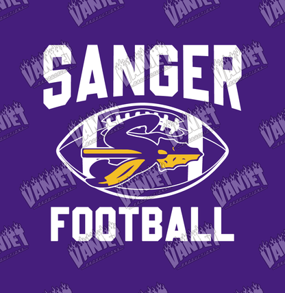 Sanger Indians Custom Football Crewneck Sweatshirt  – Sanger TX Spirit Wear Shirt