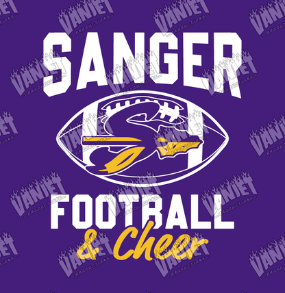 Sanger Indians Custom Football Crewneck Sweatshirt  – Sanger TX Spirit Wear Shirt