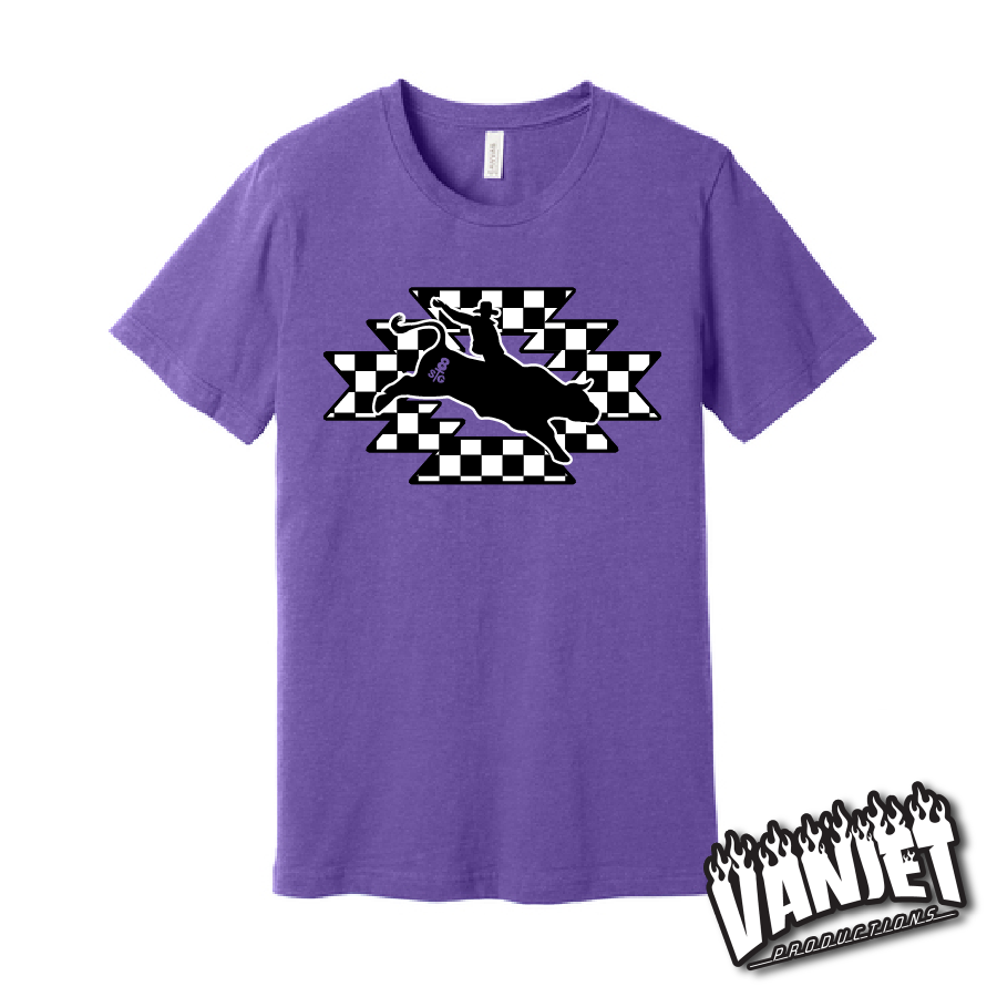 8 Seconds to Glory - Checkered Bull Rider Tee