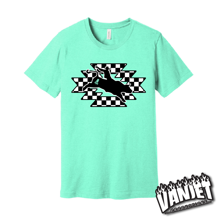 8 Seconds to Glory - Checkered Bull Rider Tee