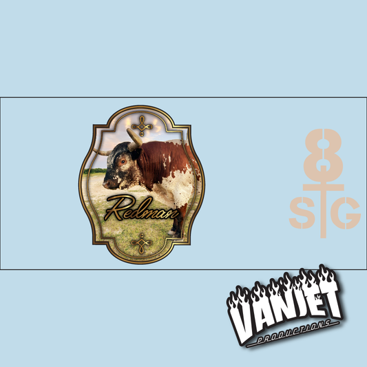 8 Seconds to Glory “Redman Portrait” UV DTF Cup Wrap