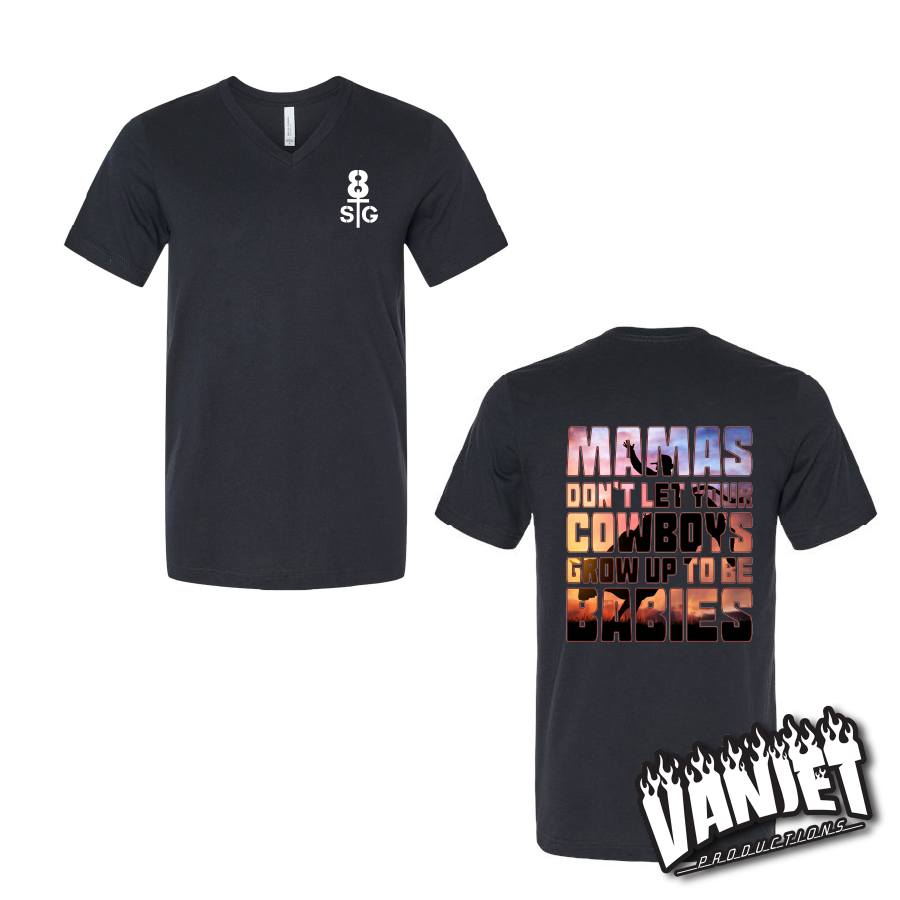 8 Seconds - Cowboys Ain't Babies - V-Neck Tee