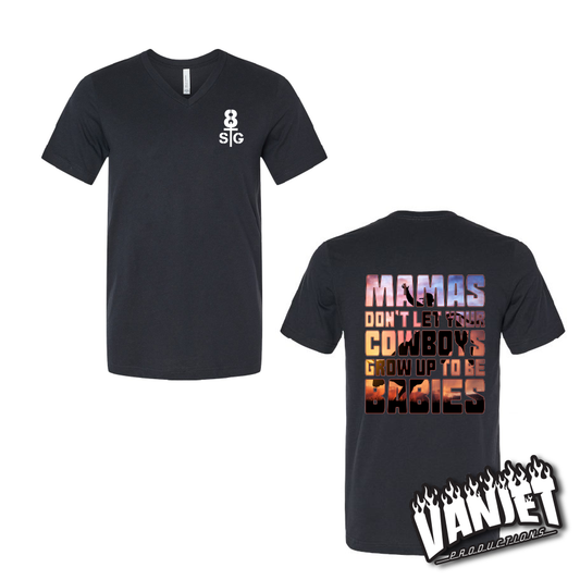 8 Seconds - Cowboys Ain't Babies - V-Neck Tee