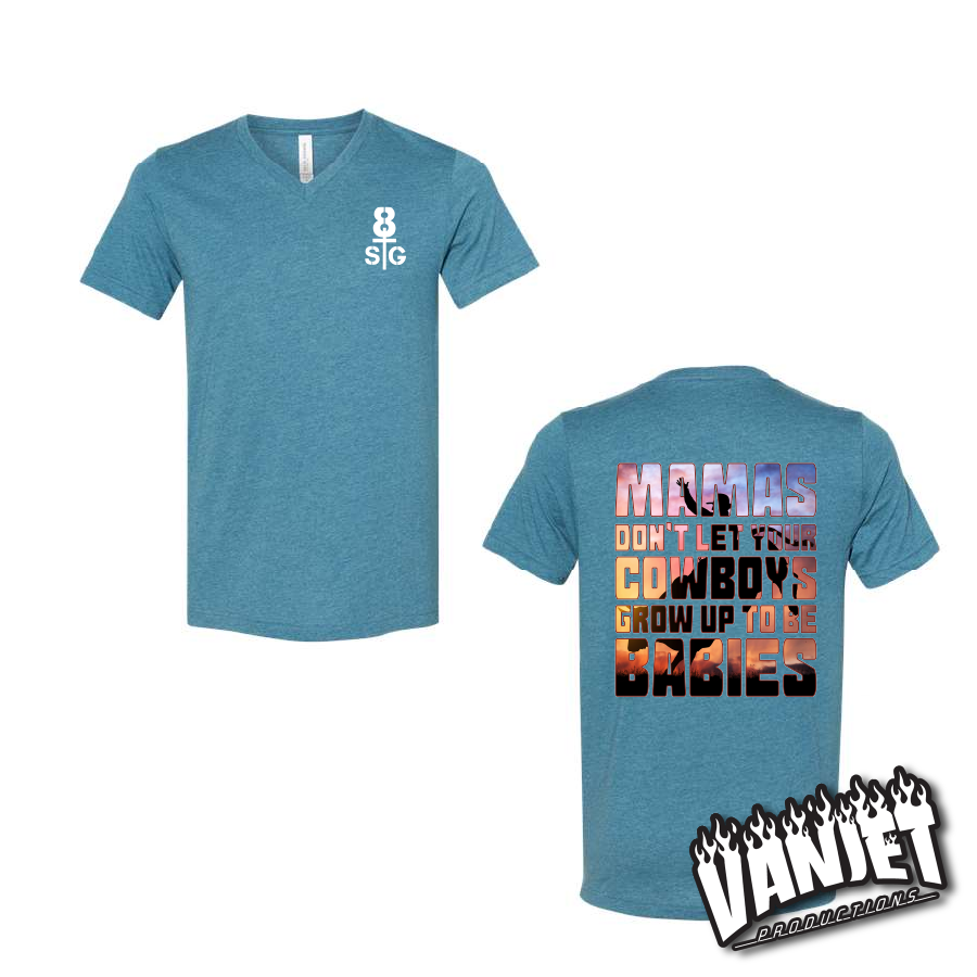 8 Seconds - Cowboys Ain't Babies - V-Neck Tee
