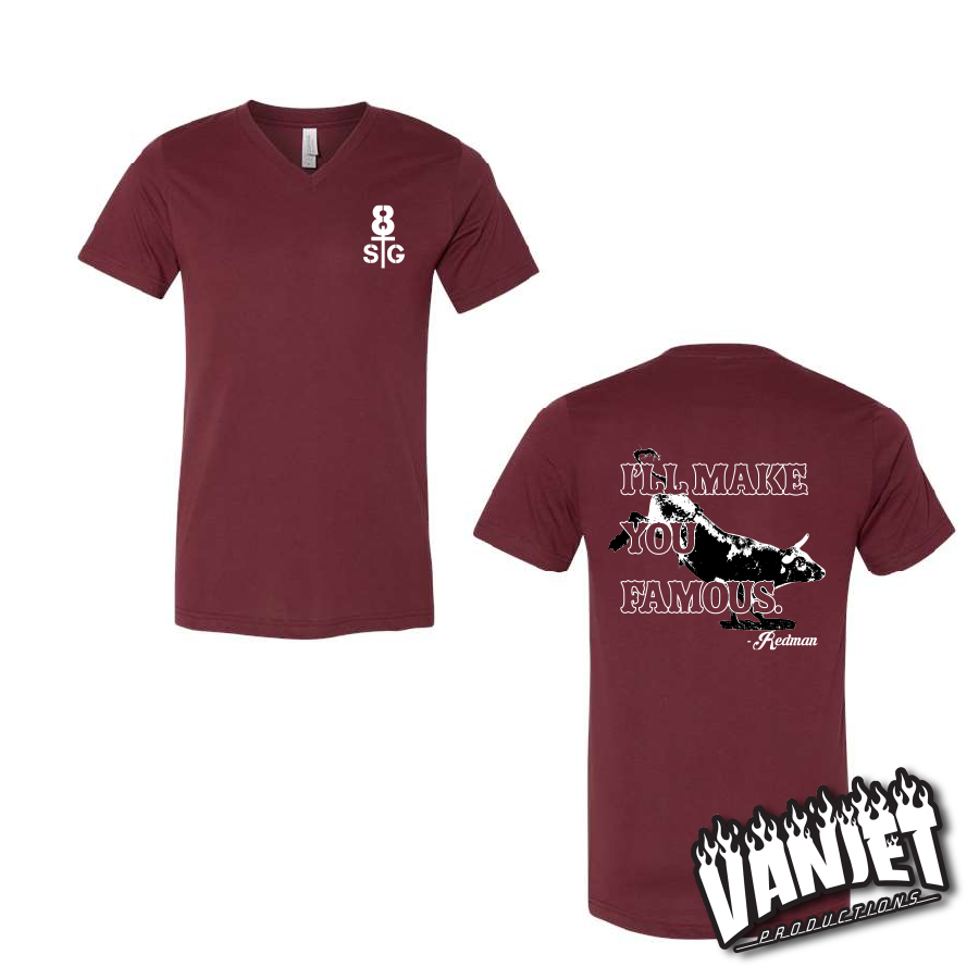 8 Seconds - Make You Famous Redman - V-Neck Tee