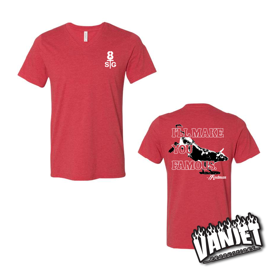 8 Seconds - Make You Famous Redman - V-Neck Tee