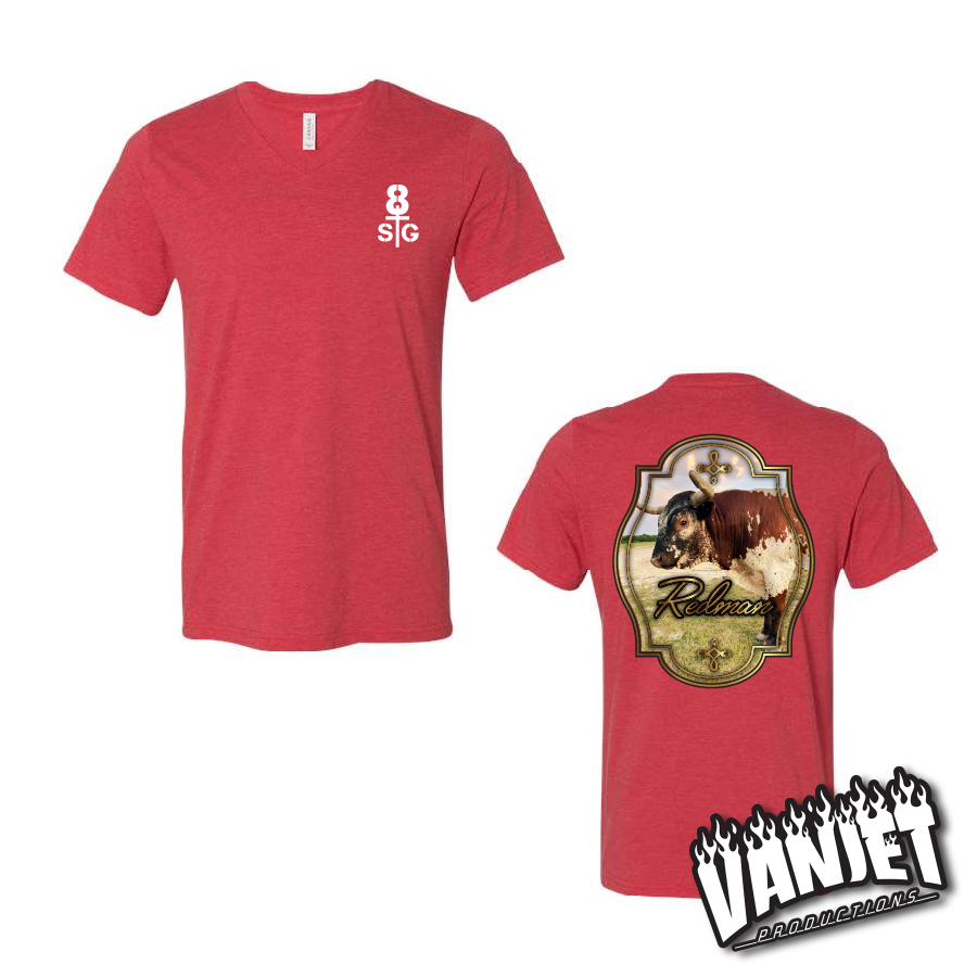 8 Seconds - Redman Portrait - V-Neck Tee