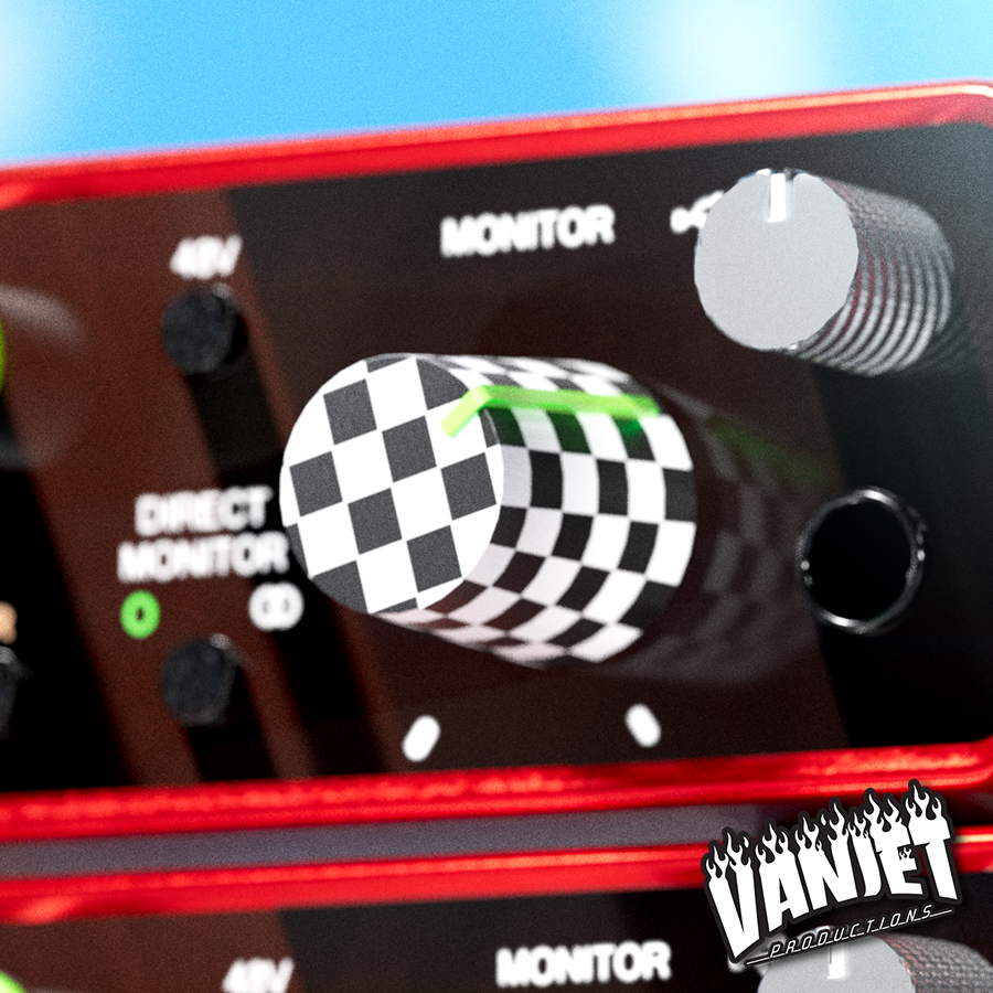 Checkered Focusrite Knob - Scarlett Interface Upgrade