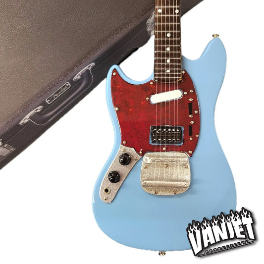 Mini Fender™ Mustang™ Guitar Replica Model - Sonic Blue - Officially Licensed