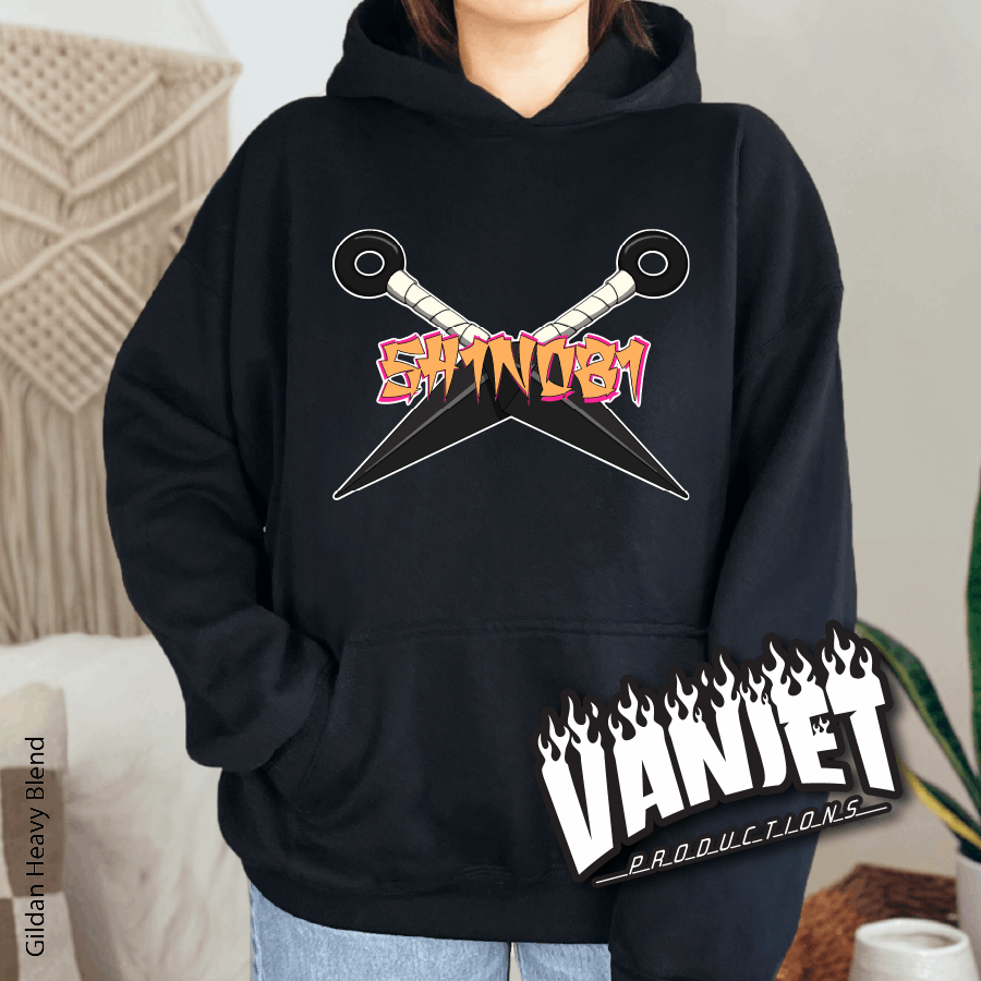 Crossed Kunai Hoodie Sweatshirt - 5H1N081 - VanJet Productions