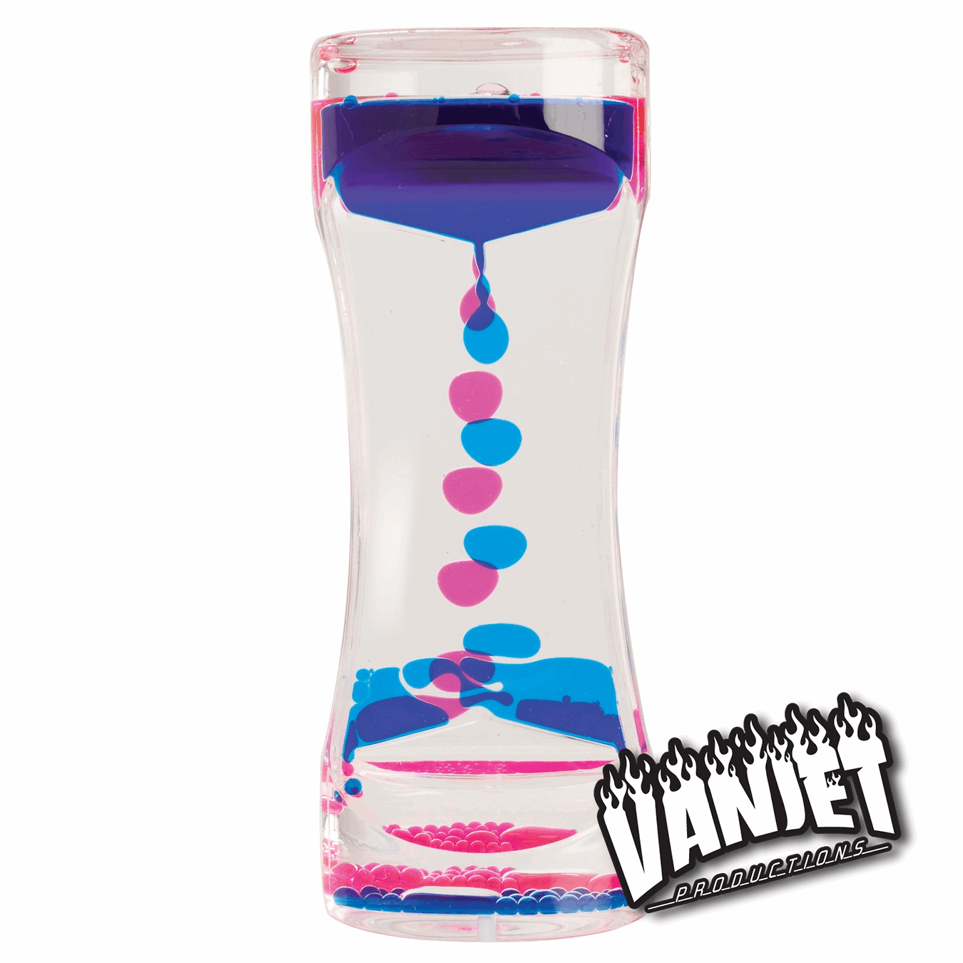 Blue and pink liquid motion bubbler.